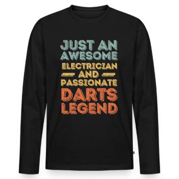 Electrician Dart retro - Men's Premium Organic Long Sleeve Shirt - black - Front - Nico (187cm)