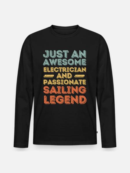 Electrician sails retro - Men's Premium Organic Long Sleeve Shirt - black