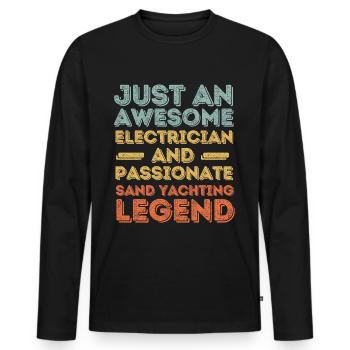 Electrician sand sails retro - Men's Premium Organic Long Sleeve Shirt - black - Front - Nico (187cm)