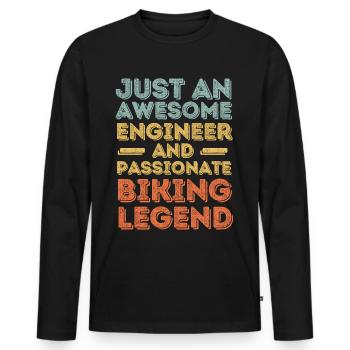 Ingenieur Radfahren retro - Männer Premium Bio Langarmshirt - Schwarz - Vorne - Nico (187cm)