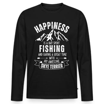 Angeln und Skye-Terrier - Männer Premium Bio Langarmshirt - Schwarz - Vorne - Nico (187cm)