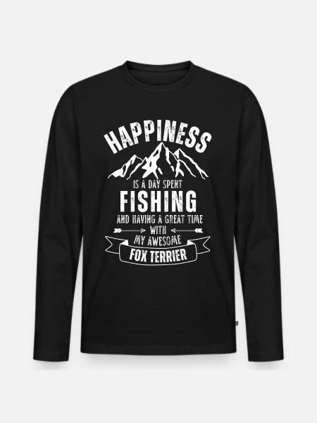 Fishing and Fox Terriers - Men's Premium Organic Long Sleeve Shirt - black