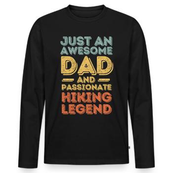 Papa Wandern retro - Männer Premium Bio Langarmshirt - Schwarz - Vorne - Nico (187cm)
