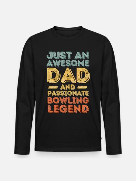 Daddy bowling retro - Men's Premium Organic Long Sleeve Shirt - black