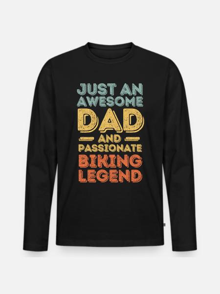 Dad cycling retro - Men's Premium Organic Long Sleeve Shirt - black