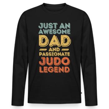 Dad Judo retro - Men's Premium Organic Long Sleeve Shirt - black - Front - Nico (187cm)
