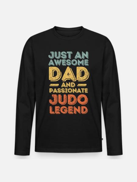 Dad Judo retro - Men's Premium Organic Long Sleeve Shirt - black