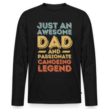Papa Canoe retro - Men's Premium Organic Long Sleeve Shirt - black - Front - Nico (187cm)