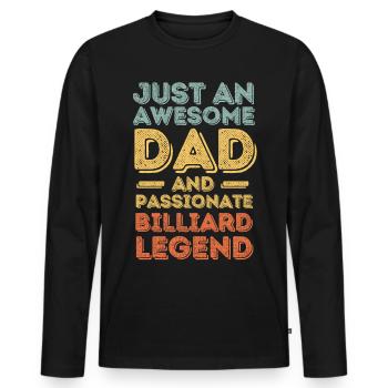 Papa Billiard retro - Men's Premium Organic Long Sleeve Shirt - black - Front - Nico (187cm)