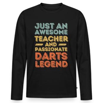 Professeur Dart rétro - T-shirt manches longues Premium bio Homme - noir - Devant - Nico (187cm)
