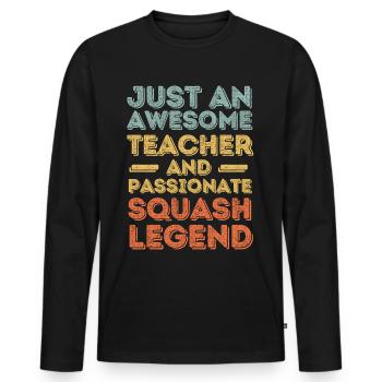 Teacher Squash retro - Men's Premium Organic Long Sleeve Shirt - black - Front - Nico (187cm)
