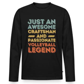 Artisan Volleyball rétro - T-shirt manches longues Premium bio Homme - noir - Devant - Nico (187cm)