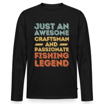 Artisan fishing fishing retro - Men's Premium Organic Long Sleeve Shirt - black - Front - Nico (187cm)