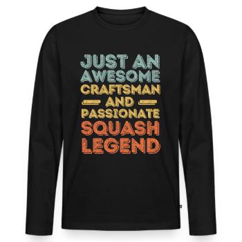 Artisan Squash retro - Men's Premium Organic Long Sleeve Shirt - black - Front - Nico (187cm)