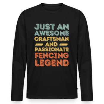 Handwerker Fechten retro - Männer Premium Bio Langarmshirt - Schwarz - Vorne - Nico (187cm)
