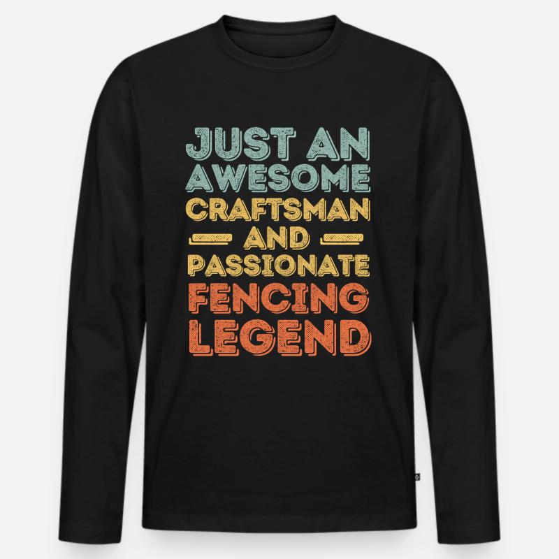 Handwerker Fechten retro - Männer Premium Bio Langarmshirt - Schwarz
