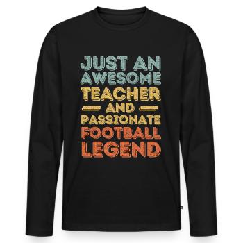 Rétro du football des enseignants - T-shirt manches longues Premium bio Homme - noir - Devant - Nico (187cm)