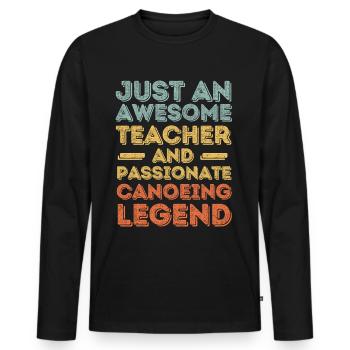 Teacher Canoe retro - Men's Premium Organic Long Sleeve Shirt - black - Front - Nico (187cm)