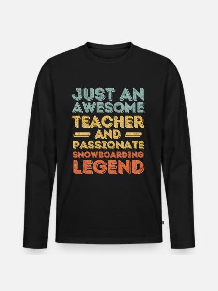 Instructor snowboarding retro - Men's Premium Organic Long Sleeve Shirt - black