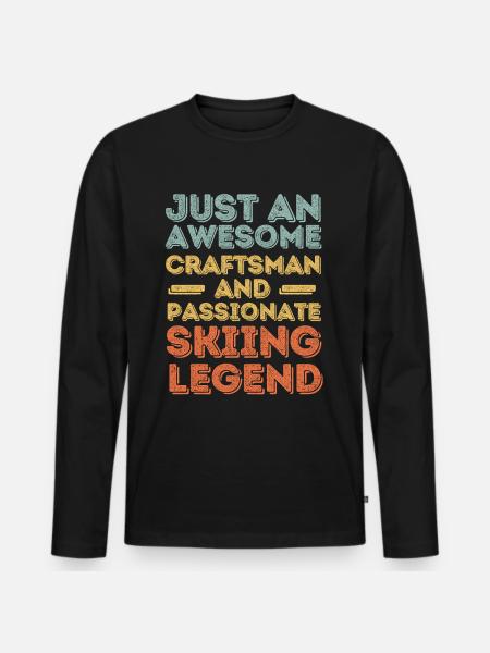 Craftsman skiing retro - Men's Premium Organic Long Sleeve Shirt - black