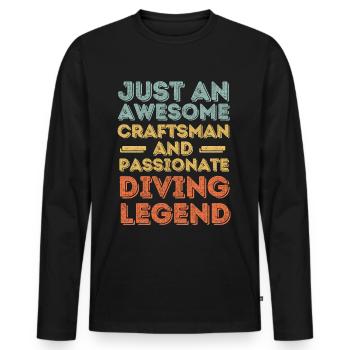 Artisan diving retro - Men's Premium Organic Long Sleeve Shirt - black - Front - Nico (187cm)