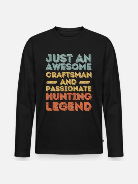 Artisan hunting retro - Men's Premium Organic Long Sleeve Shirt - black
