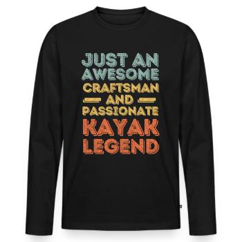 Craftsman Kayak retro - Men's Premium Organic Long Sleeve Shirt - black - Front - Nico (187cm)