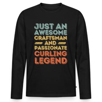 Craftsman Curling retro - Men's Premium Organic Long Sleeve Shirt - black - Front - Nico (187cm)