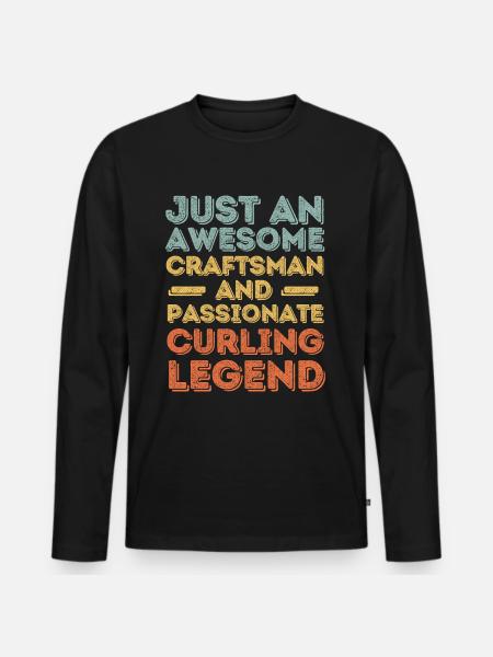 Craftsman Curling retro - Men's Premium Organic Long Sleeve Shirt - black