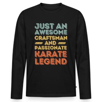 Artisan Karate retro - Men's Premium Organic Long Sleeve Shirt - black - Front - Nico (187cm)