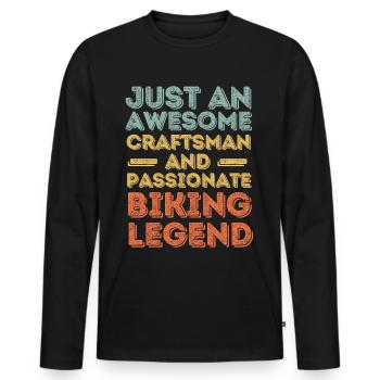 Handwerker Radfahren retro - Männer Premium Bio Langarmshirt - Schwarz - Vorne - Nico (187cm)