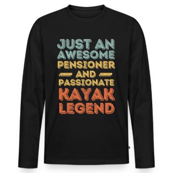 Pensioner Kayak retro - Men's Premium Organic Long Sleeve Shirt - black - Front - Nico (187cm)
