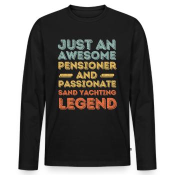 Pensioners sand sails retro - Men's Premium Organic Long Sleeve Shirt - black - Front - Nico (187cm)