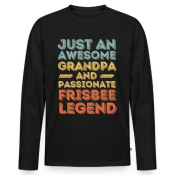 Grandpa Frisbee retro - Men's Premium Organic Long Sleeve Shirt - black - Front - Nico (187cm)