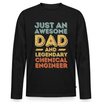 Dad Chemical Engineer Father's Day - Men's Premium Organic Long Sleeve Shirt - black - Front - Nico (187cm)