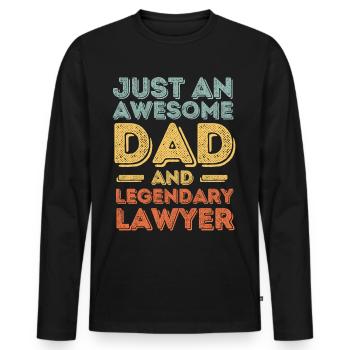 Papa Lawyer Father's Day - Men's Premium Organic Long Sleeve Shirt - black - Front - Nico (187cm)