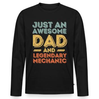 Dad Mechanic Father's Day - Men's Premium Organic Long Sleeve Shirt - black - Front - Nico (187cm)