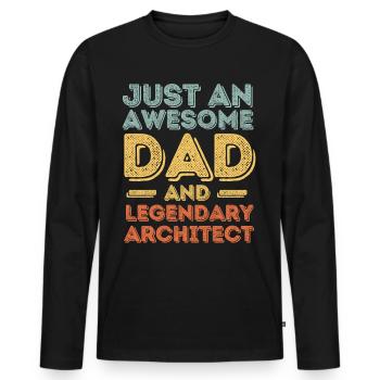 Papa Architect Father's Day - Men's Premium Organic Long Sleeve Shirt - black - Front - Nico (187cm)