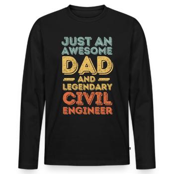 Dad Civil Engineer Father's Day - Men's Premium Organic Long Sleeve Shirt - black - Front - Nico (187cm)
