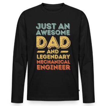 Dad Mechanical Engineer Father's Day - Men's Premium Organic Long Sleeve Shirt - black - Front - Nico (187cm)