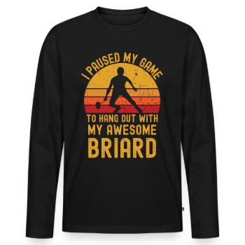 Badminton and Briard - Men's Premium Organic Long Sleeve Shirt - black - Front - Nico (187cm)
