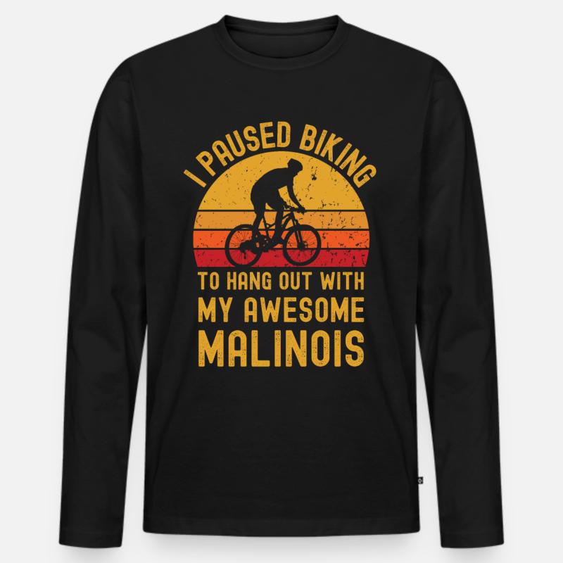 Radfahren und Malinois - Männer Premium Bio Langarmshirt - Schwarz