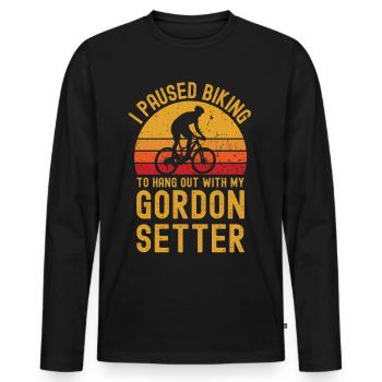 Le cyclisme et Gordon Setter - T-shirt manches longues Premium bio Homme - noir - Devant - Nico (187cm)