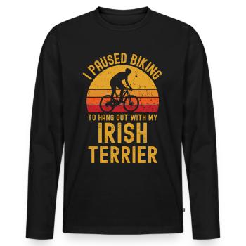 Cycling and Irish Terriers - Men's Premium Organic Long Sleeve Shirt - black - Front - Nico (187cm)