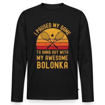 Courge et Bolonka - T-shirt manches longues Premium bio Homme - noir - Devant - Nico (187cm)