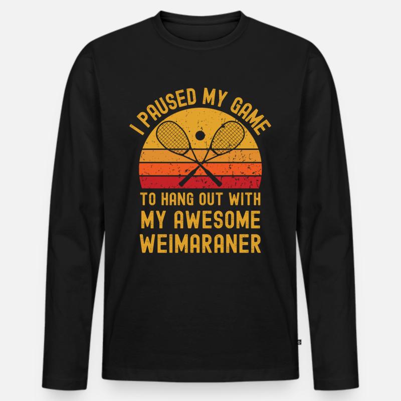 Squash und Weimaraner - Männer Premium Bio Langarmshirt - Schwarz