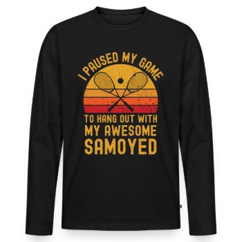 Courge et Samoyède - T-shirt manches longues Premium bio Homme - noir - Devant - Nico (187cm)
