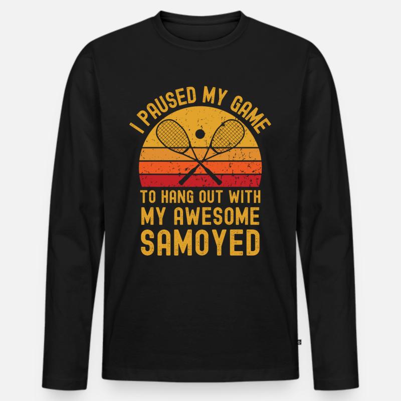 Squash und Samojede - Männer Premium Bio Langarmshirt - Schwarz