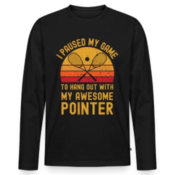 Squash und Pointer - Männer Premium Bio Langarmshirt - Schwarz - Vorne - Nico (187cm)