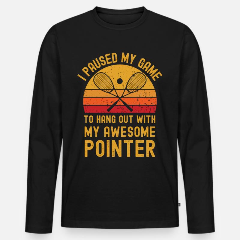 Squash und Pointer - Männer Premium Bio Langarmshirt - Schwarz